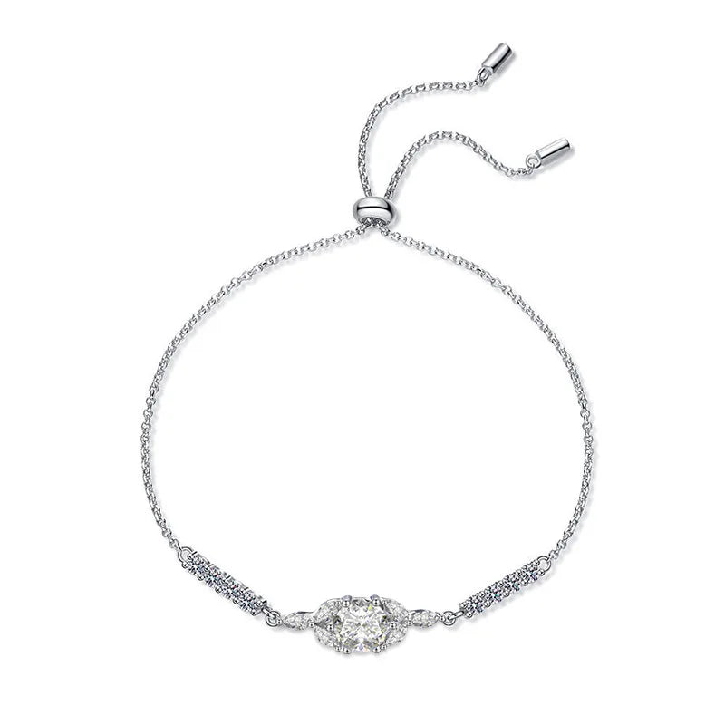 Elegant S925 Sterling Silver Moissanite Bracelet and Bangle Premium Jewelry Collection