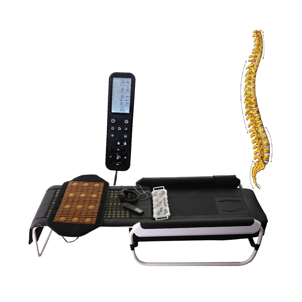 Korea Premium Acupressure Therapy Bed Jade Roller Stone Infrared Chiropractic V3 Master Electric Thermal Jade Massage Bed Spa MegaBDM