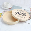 Round square Stamping Foil Poplar Gift Packaging Box Favor Box Eid Mubarak Wood Candy Box