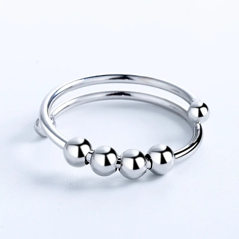 Hot Selling Fidget Anxiety Rings Silver Gold Plated Adjustable Spinner Rings for Women