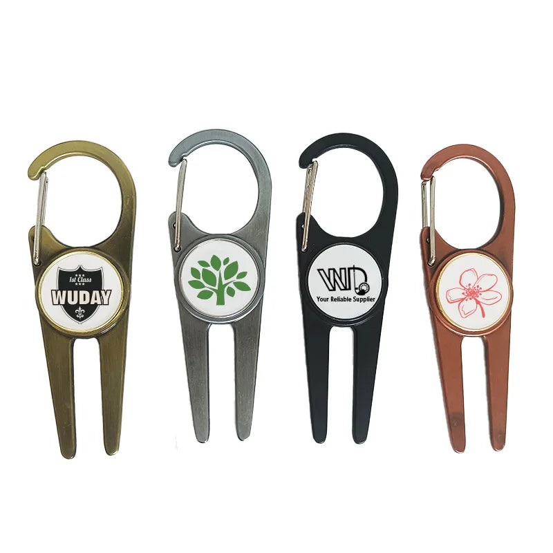 Bulk Custom Golf Aluminum Divot Repair Tool With Ball Marker Set for Club Gifts