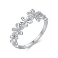 Fashion Trendy 925 Sterling Silver CZ Diamond Daisy Flower Ring for Women