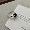 Black Onyx Statement Ring in Recycled Eco Sterling Silver 925 Handmade Natural Gemstone Jewellery for Woman