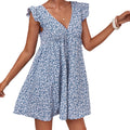 Ruffle Armhole Ditsy Floral Dress Women Elegant Summer Casual Dresses 2022