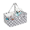 Large Capacity Folding Cotton Canvas Baby Diaper Organizer Nappy Caddy with Handles