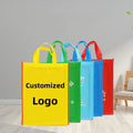 Customized Non-woven Fabric Bags with Printed Words Supermarket Shopping Handbags and Eco-friendly Advertising Handbags