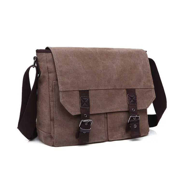 Washed Vintage Cotton Canvas Custom Print Logo  Blank Side Sling Crossbody Luggage Travel Shoulder Messenger Bag for Men Women