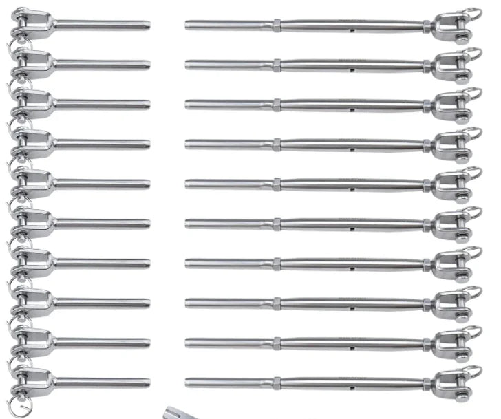 Stainless Steel Cable Railing Kits for 1/8" Wire Rope Hand Swage Toggles Jaw Swage Stud Turnbuckle for Sale