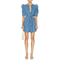 Premium Puff Sleeve Ladies Shirt Dresses Jeans Women Denim Dress for Women Fashion Casual Belted Denim Dress Women