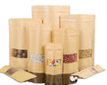 Frosted Open Windows Kraft Zipper Bag Self-sealing Tea Packaging Bags Food Packaging Bags Custom Kraft Paper Carton Free Accept