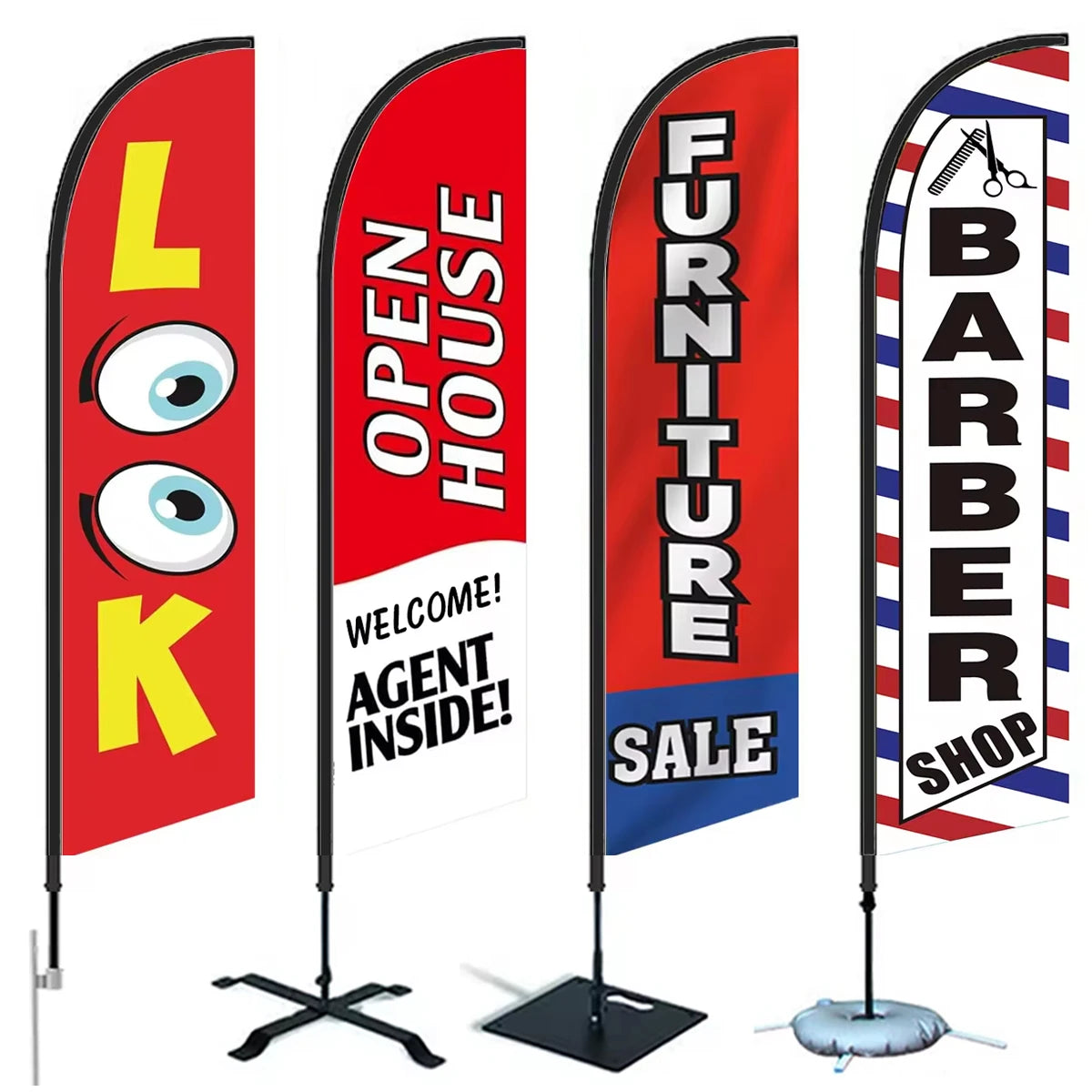 Factory Direct Sales Custom Durable Double-sided Printed Advertising Feather Flag Custom Double-sided Beach Flag Teardrop Flag
