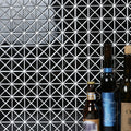 Hot Sale 1" Triangle Geometric Pattern Matte Glazed Black Mosaic Porcelain Tiles for Bathroom Wall Backsplash Floor Shower Hotel