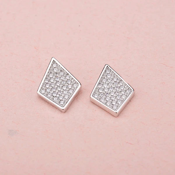 Fashion Korean Custom Crystal 925 Silver Stud Earrings