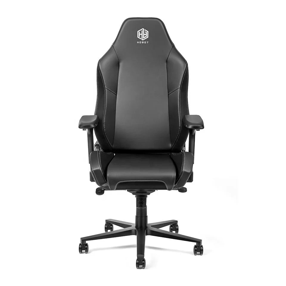 Hobot All-Black High-Back Executive Leather Headrest Lumbar Support Ergonomic Adjustable Height Gaming Chair