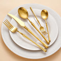 High Quality 304 Stainless Steel Knife Fork Spoon Silverware Cutlery Set Luxury Matte Gold Cutlery Set Wedding