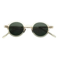 Fashionable Retro Round Acetate Frame Sunglasses for Women Men Clear Sun Glasses with Lightweight White/Transparent TAC Lenses