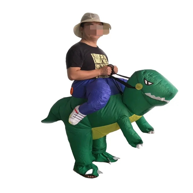 Funny and Cute T-Rex Dinosaur Inflatable Costume Hot Sale Ride-on Mascot for Kids Adults Fancy Animal Dress for Parties Events