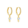 Wholesale Fashion Jewelry 925 Sterling Silver Opal Star Pendant Gold Plated Hoop Earrings Jewelry for Women