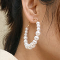 Ethereal and Personalized Pearl Statement Hoop Earrings - Versatile Accessories with a Subtle and Cool Goddess Vibe