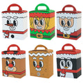 Christmas Candy Goodie Paper Boxes With Handle Xmas Party Favor Gift Treat Packaging Paper Boxes Holiday Party for Gift Wrapping