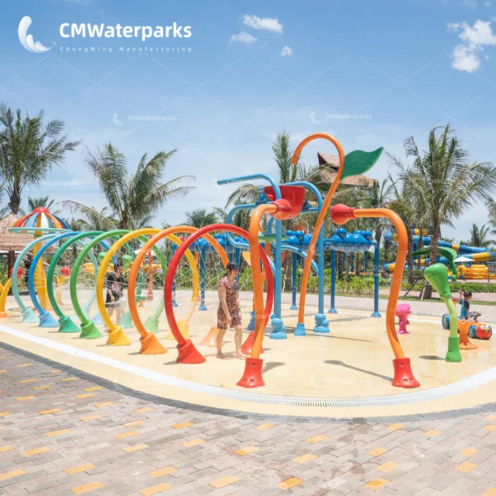 2026 Hot New Rainbow Colored Spray and Play FRP Fiberglass Indoor/Outdoor Splashing Water Spray for Children & Adults MegaBDM