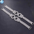 Rustproof Crystal Swimwear Buckle Accessories Silver Plated Metal Alloy Rhinestone Bikini Connector for Women Swimsuits Decor