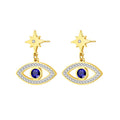 Hot Selling Women Stainless Steel Jewelry Zircon Eye Pendant Stud Earrings