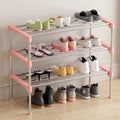 Wholesale Scarpiera Simple Galvanized Shoe Rack Stand DIY Stackable Metal Shoe Rack Entrance Floor Shoe Storage Rack MegaBDM