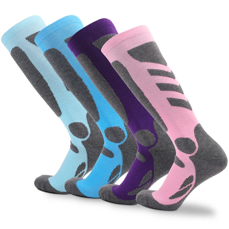 High Quality OEM Crew Skiing Socks Women Teenagers Winter Sport Socks-Spandex/Nylon/Cotton Quick Dry & Breathable