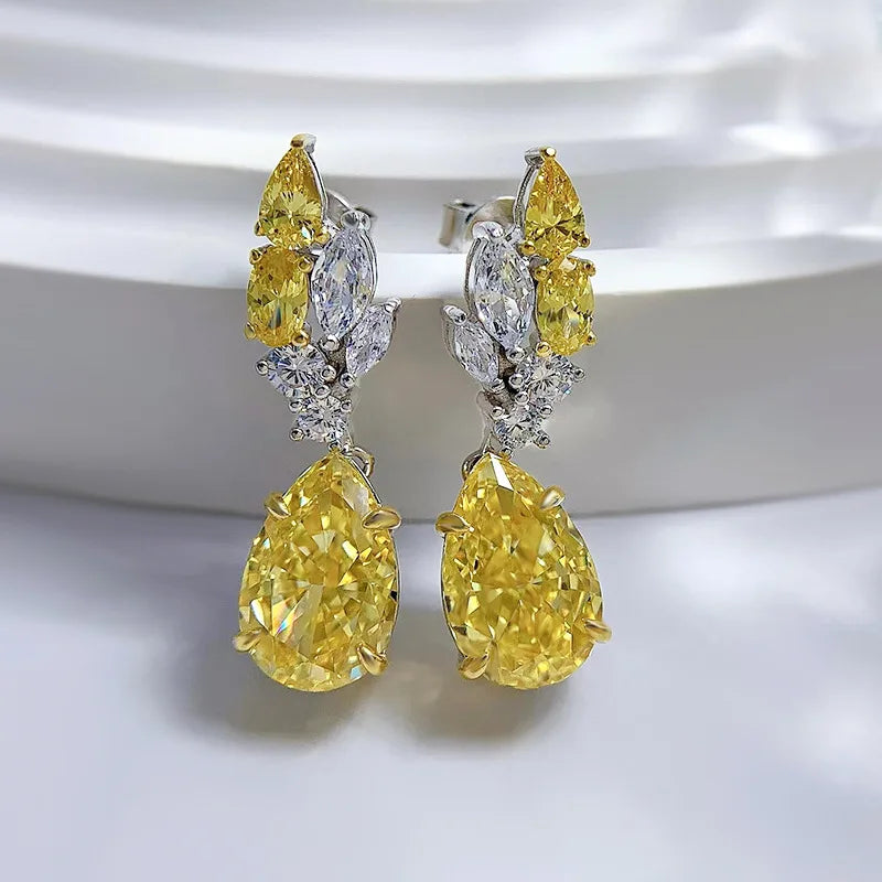 Fashion Jewelry Zodiac Custom Stones Diy 925 Earring Sterling Silver Drop Big Earrings Set for Women