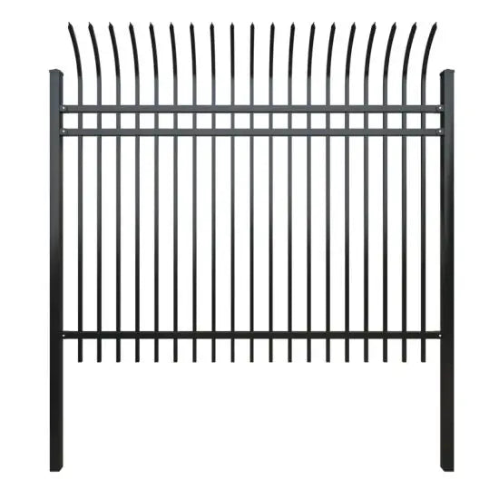 Double Rail Spear Top Ring Tubular Sliding Steel Gate Fencing Easy Assembly Eco-Friendly Anti-Rust Powder Coated Heat Treated