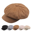 Landfond Newsboy Cap Autumn-winter Velvet Polyester/Cotton Breathable British Styles Women's Sports Beach Beret