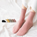 Women's Combed Cotton Crew Socks Ribbed Knit Mid-Calf Socks Soft Comfortable Daily Wear Socks Multi-Color Pack