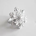 Wholesale Copper with Fine Gold Plated Resizable Rotating Rotatable Snowflake Flower Charm Ring for Women Jewelry China Supplier