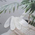 Wholesale Loose Natural White Seashell Mother Pearl Customized Slicing Both Sides Flat Smooth Egg Shaped Jewel Circle Gem Oval