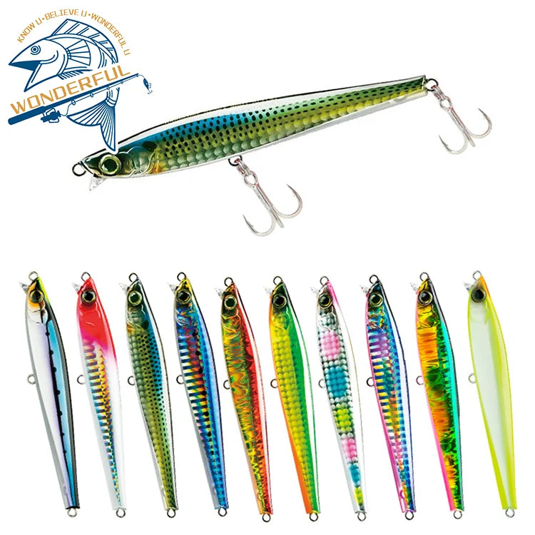 Hard Artificial Bait 105mm 30g ABS Plastic 3D Eyes Long Cast Wobblers Heavy Sinking Minnow Fishing Lure
