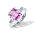 Luxury 3ct Pink Moissanite Ring 925 Sterling Silver Engagement Jewelry Fine 925 Silver Ring with GRA Certificate
