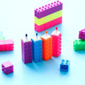 Creative Building Blocks Mini Block Highlighters for Students School Office Kawaii Children's Toy Gift Highlighters