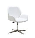 Elegant Grey Lift Chair PU Leather Adjustable Height Ergonomic Modern Fixed Swivel Office Chair