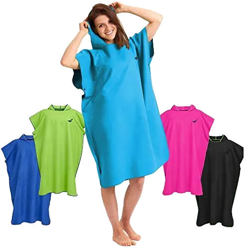 Customized Quick Dry Oversize Hooded Microfiber Beach Towel Disposable Surf Poncho/Robe for Swimming Changing for Beach