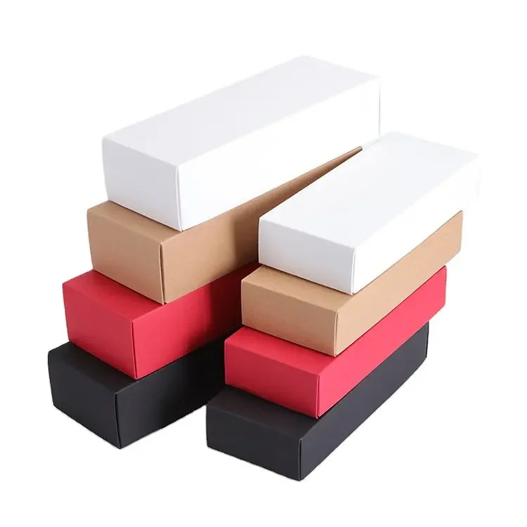 Custom Logo Cardboard Paper Food Packaging Disposable Macaron Box Folding Drawer Takeaway DIY Food Maroon Box
