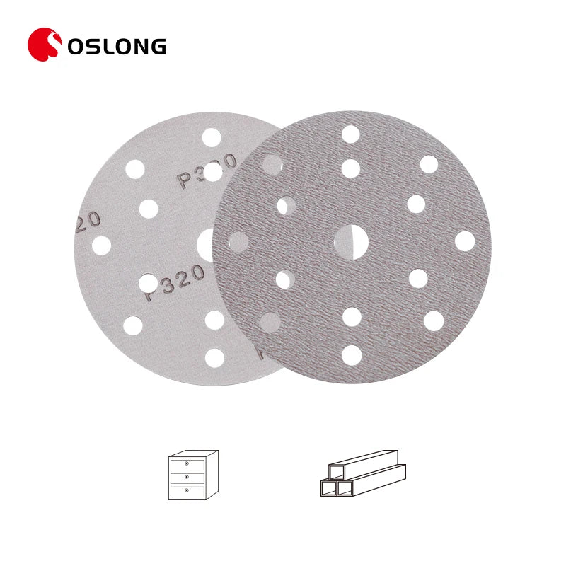 Free Sample 6 Inch 150mm Latex Paper Backing Brown Aluminum Oxide Grinding Automotive Paint Sanding Disc
