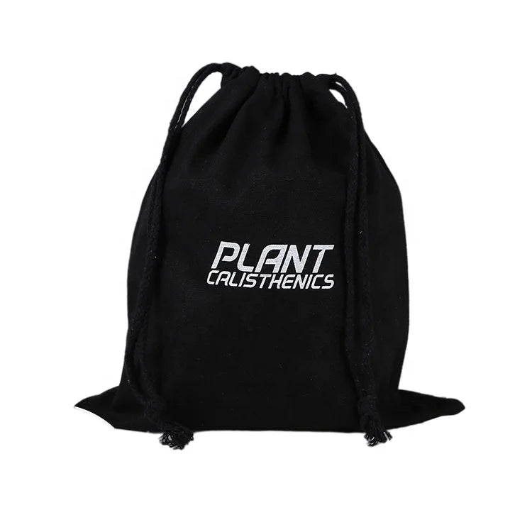 Customized Canvas Drawstring Bags Black Fashion Cotton Bag Packaging Storage Pouches with Logo Printing