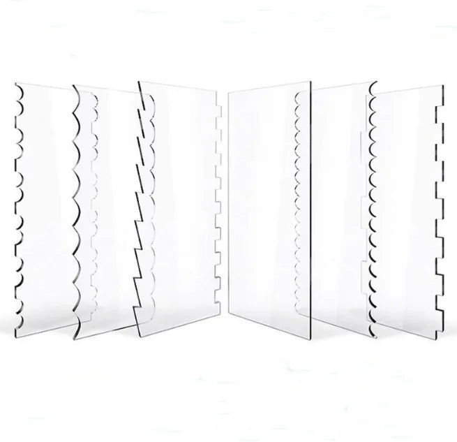 Acrylic Cake Scraper Cake Icing Smoothers Scraper Tool Set Double Edged Cake Scraper Acrylic