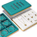 Luxury PU leather jewelry display tray Metal Bracelet necklace ring earrings storage display tray