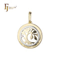 FJ Fallon Fashion Jewelry Pendant Plated in 14K Gold Two Tone Brass Based
