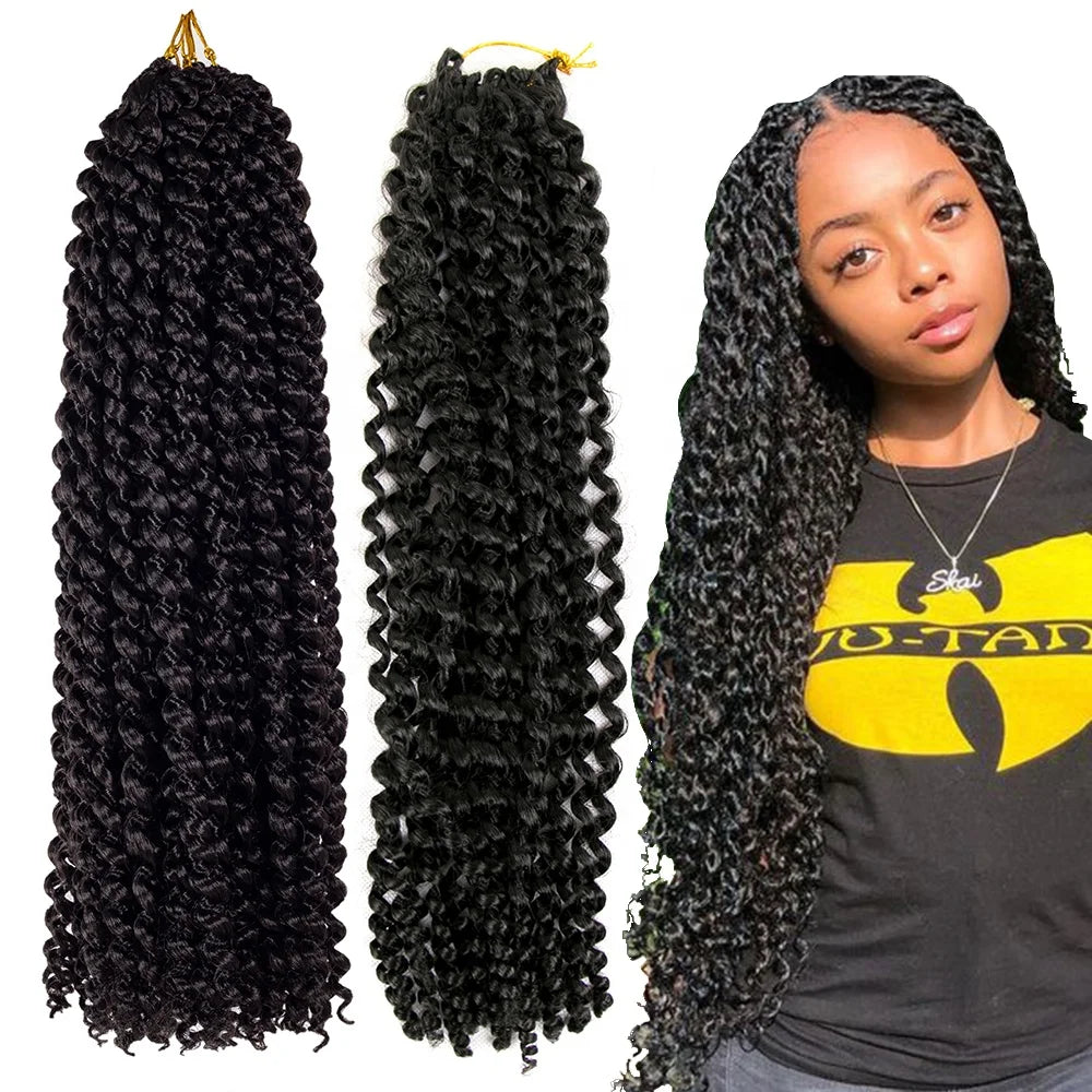 18inch Passion Twist Hair Crochet Braids Curly Water Wave Braids Synthetic Passion Twist Braiding Hair Extension