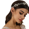 Bridal Pearl Headband Handmade Simple Beaded Hair Accessories Alloy Material Trendy Elegant Wedding Party Gift