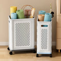 Plastic Eco-Friendly Foldable Storage Basket with Wheels for Household Dirty Clothes and Yoga Mat Laundry-Detachable Design