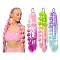 Wholesale 24inch Cosplay Ombre Colored Hair Ponytail Extensions Handmade Crochet Bubble Hair Braids for Women